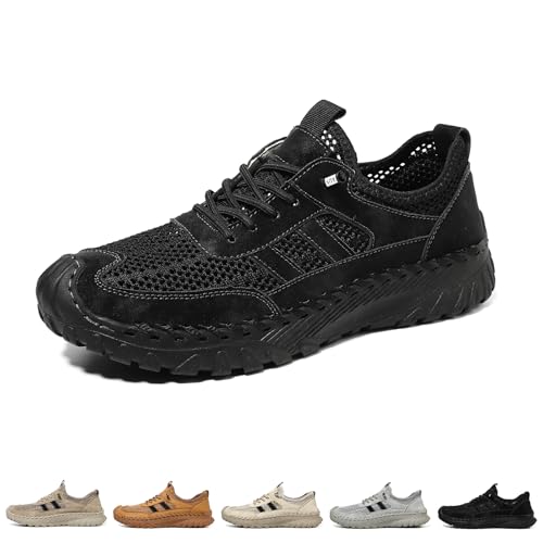 Orthopedic Shoes for Men,Orthopedic Hiking Shoes, Arch Support, Breathable Mesh Elastic Laces Non Slip Slip On Hiking Sneakers - Main Image