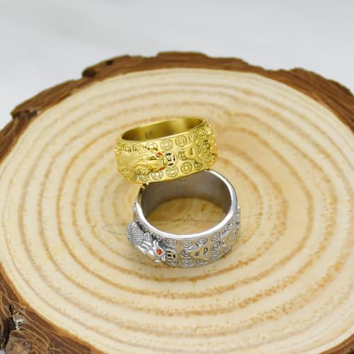 HJ HUAJ Feng Shui Ring Feng Shui PiXiu Mantra Ring PiXiu Rings Amulet Lucky Wealth Buddhist Jewelry Adjustable Ring4