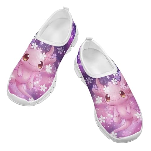 Slip On Girls Sneakers Lightweight Tennis Athletic Shoes Little Kids Soft Walking Anti-Skid Shoe for House School Size 11-15 White Sole