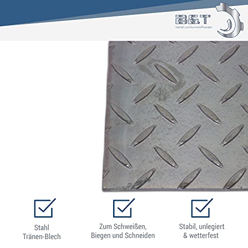 B&T Metall Stahlblech Verzinkt – 1,5mm Stark, 50x80cm, DX51, Tiefziehqualität, Korrosionsgeschützt B&T Metall Zuschnitt