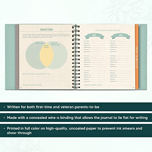 Image of Guided Pregnancy Journal by Studio Oh! - Bump for Joy - 9 inch x 9 inch - Beautifully Illustrated Hardcover Journal with Storage Pockets Creates a Keepsake of Maternity Memories