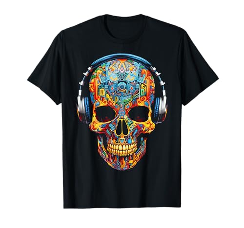 Tête de Mort Art Géométrique Fantaisie Graphique T-Shirt