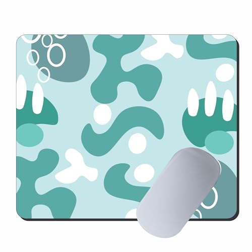 Image of My Print Shop Abstract Teal Camouflage Mouse Pad - 9x7.5 Inch Compact Non-Slip Rubber Desk Mat - Smooth Surface Mouse Pad for Office, Home & Gaming Setup