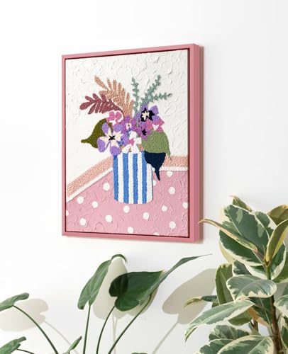 Image of 8x8 Pink Floating Frame for Canvas Painting Watercolor Art,0.9 inch Deep