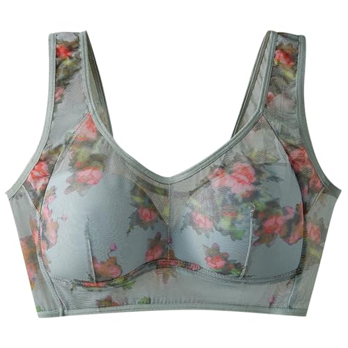 Sujetador para Mujer De Seda Hielo sin Aros con Relleno Brasier Dormir Tejido Cómodo Elástico Gimnasio Fitness y Yoga