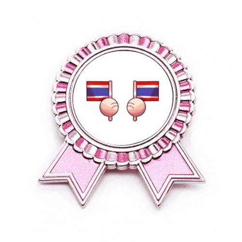 Broche drapeau de la Thaïlande médaille Asie Rose en métal taille M