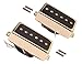 LAMSAM P90 Tone Pickups Set, Humbucker-sized Single Coil Neck Pick-up and Bridge Pick Up Loaded Alnico V Magnets, as Replacement Parts for Standard-Humbucker Pickup on Electric Guitar, Gold