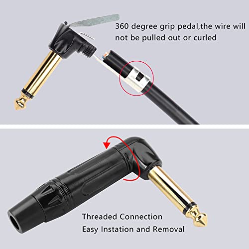 Audio Plug 1/4" ángulo derecho 6.35mm TS (2 piezas) miniatura 3