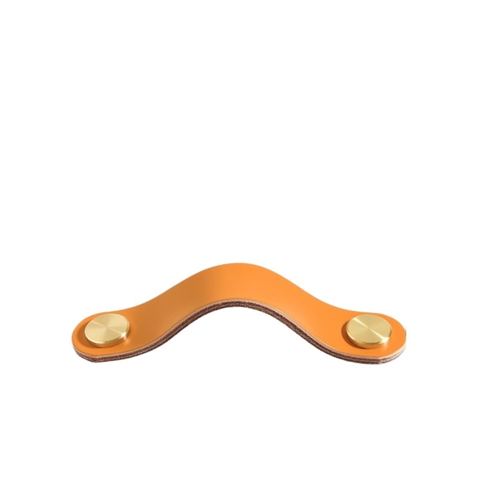 CQAHDSEVF Leather Drawer Pulls, Leather Cabinet Handles Multicolor(Light Orange 160mm)