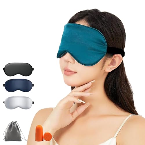 wulsalio アイマスク 睡眠用 温涼双感カプセルアイマスク 目隠し 目の疲れ 快眠 防音耳カバー 薄く通気性がよく 圧迫感なし 洗濯可能 旅行/出張/昼寝に最適 男女兼用 (グレー)