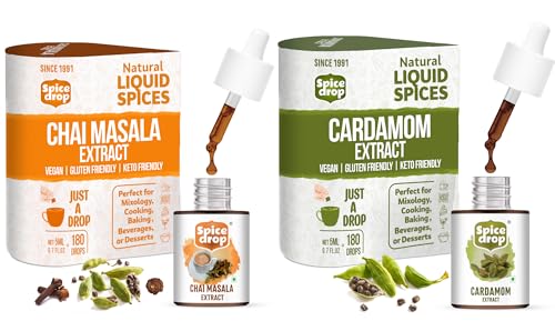 Image of Spicy Tea Liquid Drops Combo ( Cardamom and Tea /Chai Masala ) 10 Ml (0.33 OZ)
