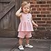 Lehoso Toddler Baby Girl Summer Clothes Sleeveless Front Button Ruffle Tank Top Bowknot Shorts Set Infant Clothes (Pink, 3-4Y)