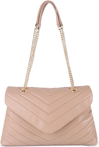 MECOLOR Women’s Fashion Crossbody Bags Lightweight Adjustable Chain Strap Quilted Designer Popular Handbags Shoulder Bag