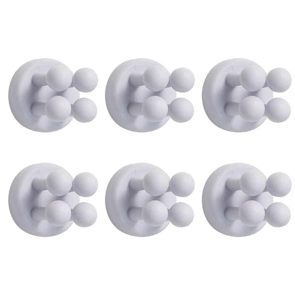 Bdkmms Blue Toothbrush Holders, 6Pcs Silicone Cute Hooks Self Adhesive Razor Hangers Waterproof Hooks For Bathroom Kitchen Living Room Office