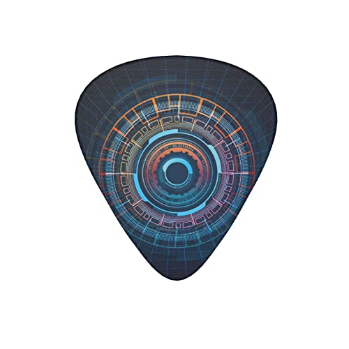 Guitar Picks Technology Future Geometric Circle Cool Lot de 12 médiators pour guitare électrique, basse acoustique, cadeau avec boîte - Les Beatles, Paul McCartney, John Lennon, RIngo Starr, George Harrison Guitar Picks Technology Future Geometric Circle Cool Lot de 12 médiators pour guitare électrique, basse acoustique, cadeau avec boîte