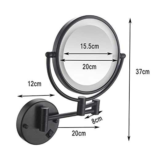 Srvnt Makeup Mirror With Light, 360° Swivel Bathroom Shaving Wall-Mounted Magnifying Mirror Extendable Double-Sided Vanity Mirror, Usb Rechargeable/8 Inch/3X #TOP6