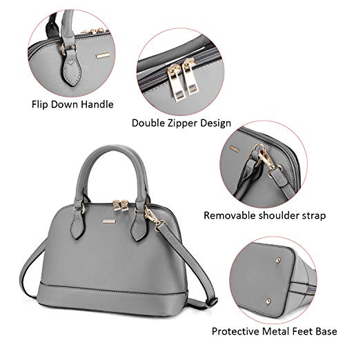 Image of LOVEVOOK Purse for Women Crossbody Bags Classic Double Zip Top Handle Dome Satchel Bag