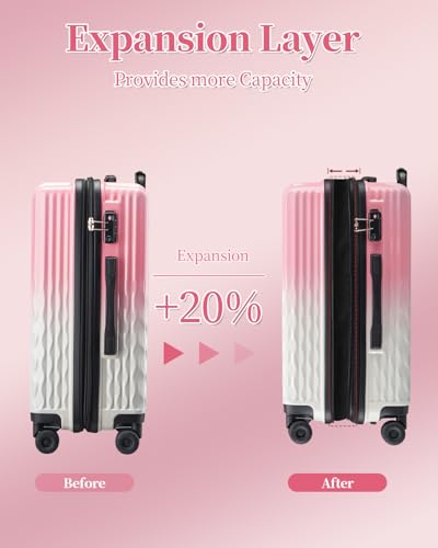 Image of Checked Luggage, 24 Inch Hardside Suitcase, Lightweight Hardshell with TSA Lock, Large Suitcase with Spinner Wheels
