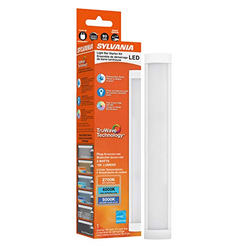 Sylvania TruWave Natural Series 3-Way Selectable 9" LED Under Cabinet Light Starter Kit, Soft / Cool / Daylight, Plug-in Adapter - 1 Pack