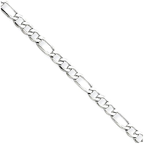 IceCarats 14K Solid White Gold 2.5mm Figaro Link Chain Anklet Summer Beach Foot Ankle Bracelet4