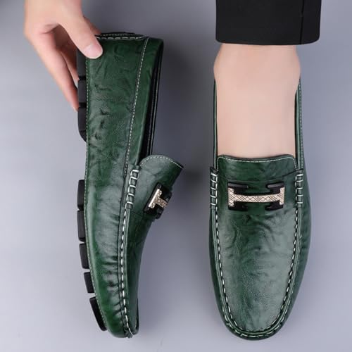 Men's Cowhide Leather Loafers, Casual Slip - On Shoes, Soft Penny Loafers for Men, Lightweight Driving Boat Shoes4