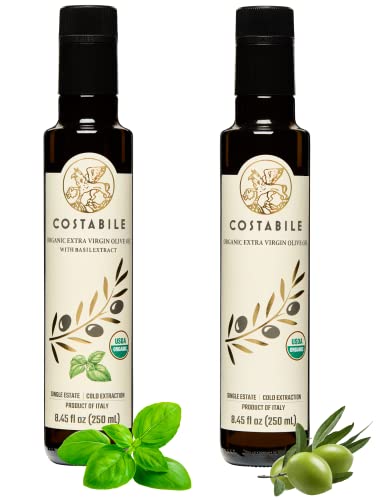 Aceite de oliva extra virgen con albahaca, pack 2 unidades