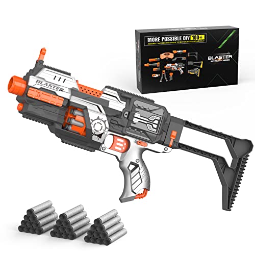 X TOYZ Automatic Shooting Toys for Kids, Toy Gun for Nerf Gun Darts, Toy Gifts for Boys 5, 6, 7, 8, 9-15 Years Old, Toy Foam Blasters & Guns with 30 Foam Darts, 10-Dart Rotating Drum