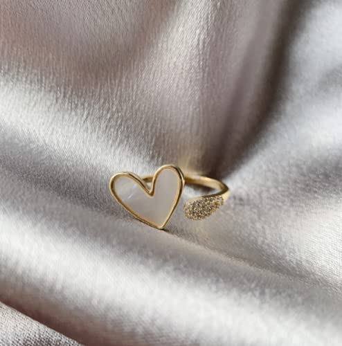 Awmnjtmgpw 18K gold love diamond Moonstone opal cubic zircon ring women's fashion fresh small jewelry ring birthday party wedding engagement ring opening adjustable2