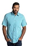 trachtenmode online ab 4 XL größere Knöpfe JP 1880 Herren große Größen Übergrößen Menswear L-8XL Hemd, Tracht, Halbarm, Kent Kragen, Modern Fit türkis 5XL 723283750-5XL