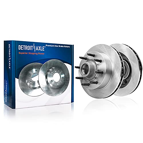 Image of Detroit Axle - Brake Kit for RWD 1999-2002 Ford F-250 F-350 Super Duty 00-02 Excursion Disc Brake Rotors Ceramic Brakes Pads 2000 2001 2002 Front & Rear Replacement