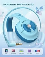 iClever Mädchen Kopfhörer Kinder mit 3,5 mm Kabel für Schule/Tablet/Reisen – Ansicht 4