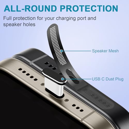 Image of USB C Dust Plug, 4 Pack USB C Port Cover, Type C Charging Port Plug Cover with Speaker Dust Cover, Phone Accessories for iPhone 17, iPhone 15 /16 /16 Plus /16 Pro /16 Pro Max