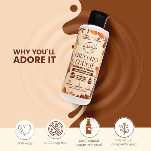 Image of Bath&Bathe Choconut Cookie Body Wash - Chocolate & Almond Milk | Sulfate-Free, Paraben-Free Body Cleanser | Hydrating & Brightening for Soft, Glowing Skin 250 ml