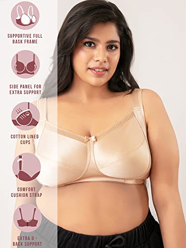 Image of NYKD NYB042 Wirefree Cotton Lined Lift Me Up Non-Padded Full Coverage Bra for Women