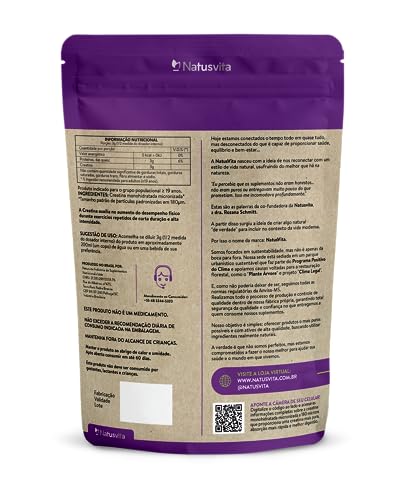 Creatina Pura 500g Monohidratada Micronizada à 180 mícrons. 101% de Pureza em Laudo. Livre de Metais