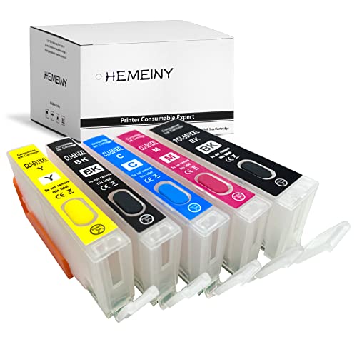 HEMEINY PGI-580XXL CLI-581XXL Tintenpatrone, wiederaufladbar, kompatibel mit Pixma TS6350 TS6250 TS6151 TS6150 TR8550 TR7550 TS705 TS9550 TS9551C TS8150 TS8151 TS8152 TS82550 0 TS82. 52 TS9150 Drucker
