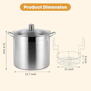 BriSunshine 21.5 QT Stainless Steel Canning Pot with Lid, Rack & Canning Tools Set, Canning Supplies Kit Water Bath Canner for Beginner