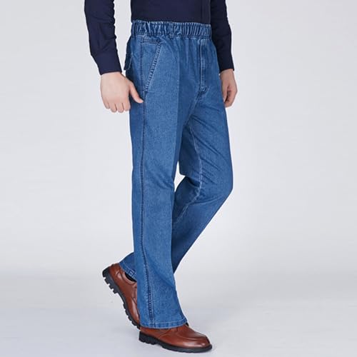 Baggy Jeans for Men Elastic Waist Jeans for Men Mens Straight Leg Jean Men's Casual Pants Work-Appropriate3