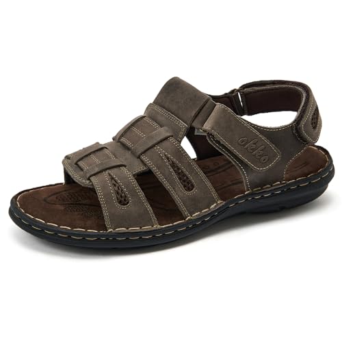 Image of OKKO Mens Leather Sandals Open Toe Athletic Fisherman Sandal Casual Summer Outdoor Shoes for Men