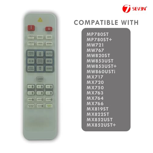 Image of 7SEVEN Compatible BenQ Projector Remote Control Original Fit for Model MX842UST MW843UST EP7730 BX8730ST DX806ST EP7635 MX666 MX766 MX852UST EP7330UST SH753 SU754