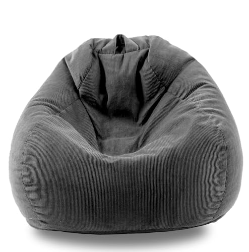 Image of 4FT Memory Foam Bean Bag Chairs for Adults Women Men Teen Sofa Comfoy Chair Large Beans Bags Sofa Dark Grey 4FT