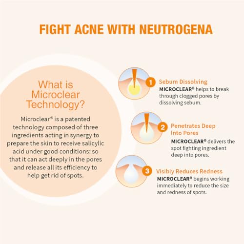 Neutrogena Oil Free Acne Wash | Deep Cleansing Face Wash with Salicylic Acid | Hydrating, Alcohol Free, Non Comedogenic & Dermatologically Tested | For Oily Acne Prone Skin | 175ml - Image 3