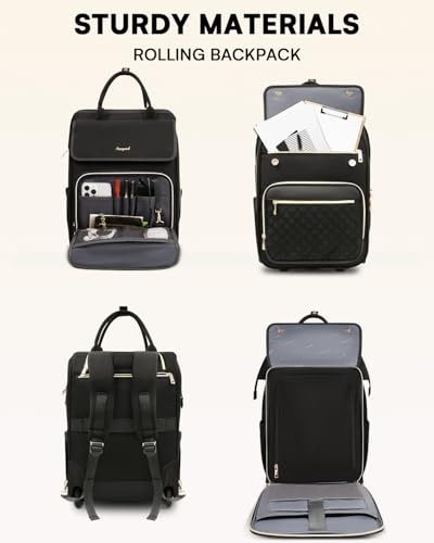 Arcoyard Rolling Backpack for Women, Travel Rolling Laptop Backpack with Wheels の商品画像 7