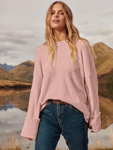 ANRABESS Women's Oversized Sweaters 2026 Long Sleeve Fuzzy Knit Casual Chunky Pullover Sweater Fall Outfits Clothes Coral Medium by ANRABESS - Image 12