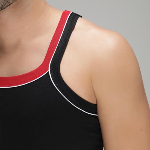 Image of Amul Comfy Pack of 2 Cotton Round Neck Sleeveless Solid Men Gym Vest(Assorted Colours May Vary)