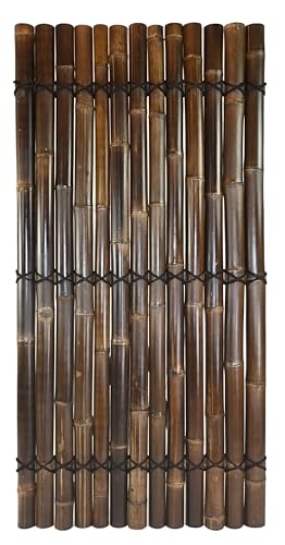 Paravent en bambou noir demi-rond 180 x 90 cm