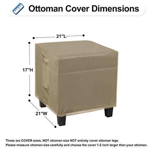 Fundas otomanas impermeables para patio exterior rectangular resistente 3