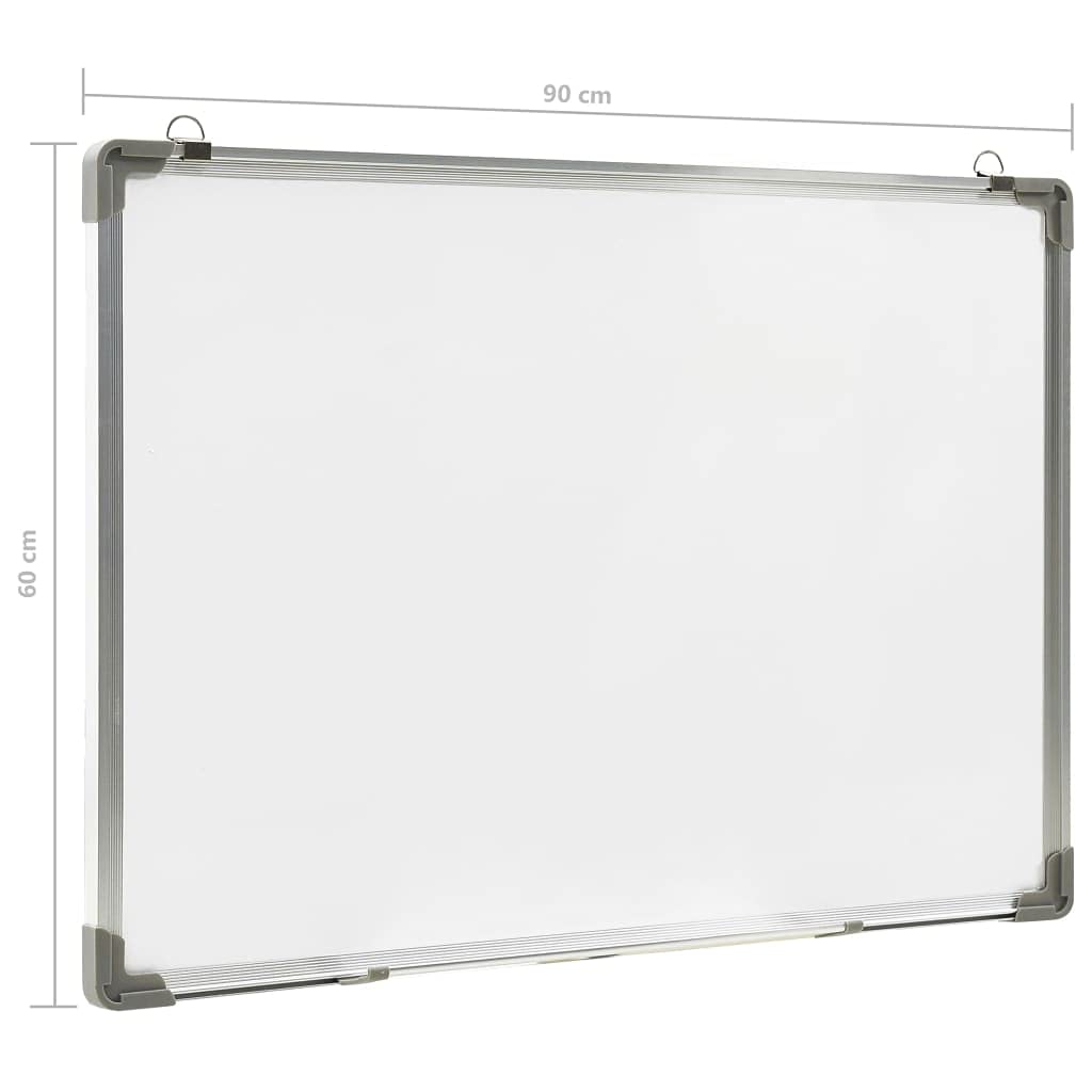 Magnetisches Whiteboard Weiß 90 x 60 cm Stahl mit Aluminiumrahmen und Montagezubehör, abwischbar beschreibbar als Pinnwand und Notiztafel für Büro, Homeoffice, Schule und Meeting