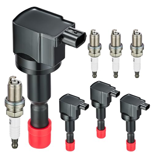 Image of Set of 4 UF581 Ignition Coil Pack and 4504 PK20TT spark plugs Compatible with Honda 2007 2008 Fit 1.5L l4 Replacement UF581 30520-PWC GN10249 673-2308 C1578 610-50119 5C1635