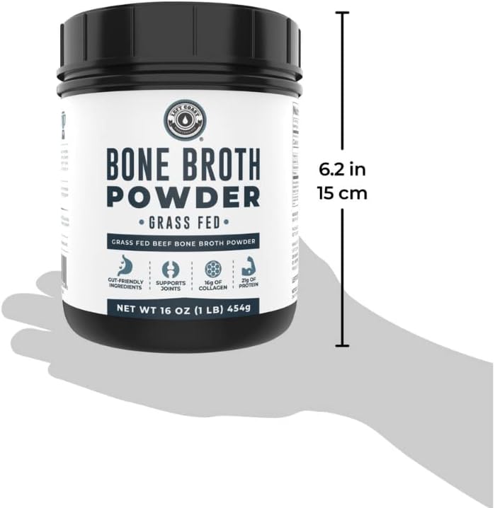 16oz Bone Broth Protein Powder From Grass Fed Beef - Unflavored, Single Ingredient - Rich in Collagen, Glucosamine, Gelatin, Paleo Protein Powder, Gut-Friendly, Non-GMO Ingredients, Dairy-Free Protein - Image 9